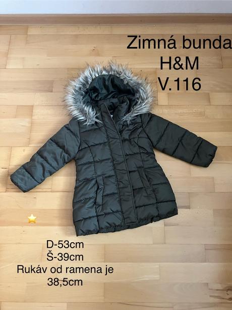 Zimná bunda, h&m,116
