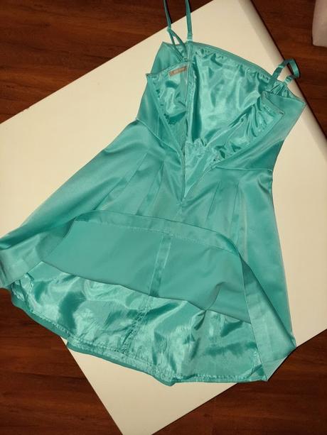 Krásne elegantné tyrkysové šaty veľ. xs - s, orsay,xs