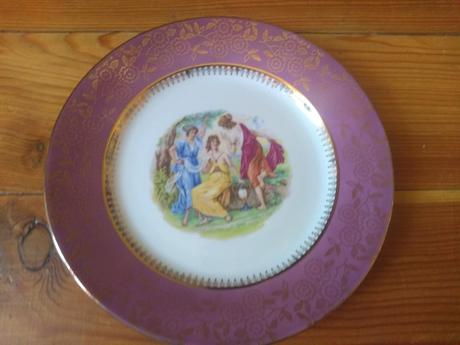 Retro porcelanové taniere  tri gracie 5ks, 