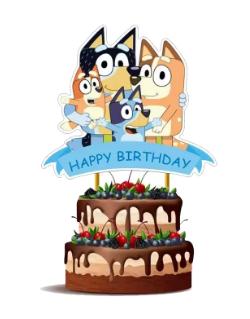 Tortový zápich bluey rodina - skladom, tz-263,