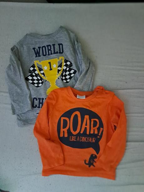 Oranžové a šedé tričko s aplikaciou 3ks, f&f,86