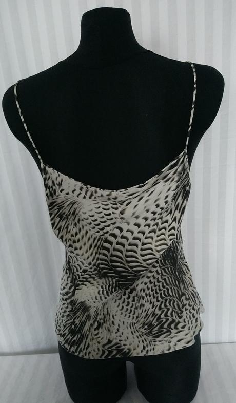 Dámsky čierno biely top na ramienka, planet, l