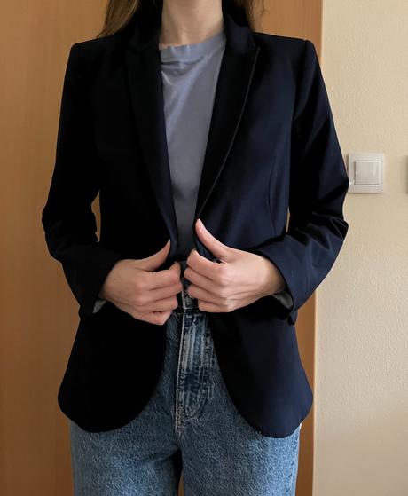 Tmavomodré sako stradivarius, stradivarius,s