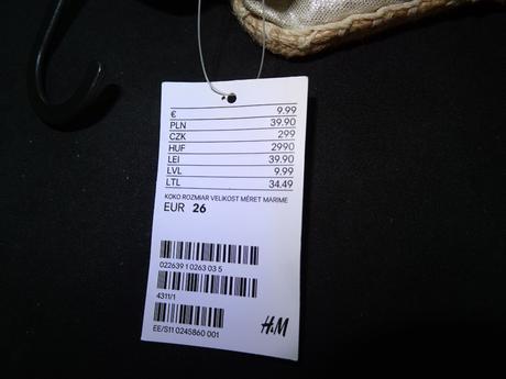 Strieborné espadrilky, h&m,26