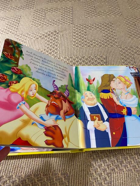 Krásne leporelo kráska a zviera s 6 obrázkami puzz,