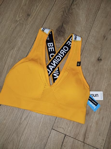 Žltá športová podprsenka, s