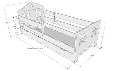 Detská posteľ komplet,rôzne veľkosti,farby, šírka (cm): 80,dĺžka (cm): 160