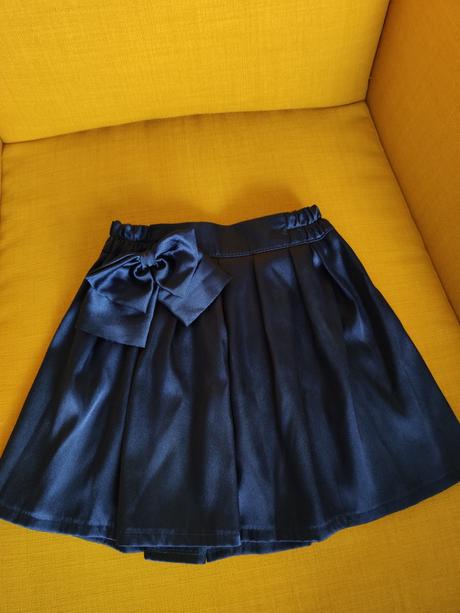 Rodinný set - saténova midi sukňa a detská 104/110, 38