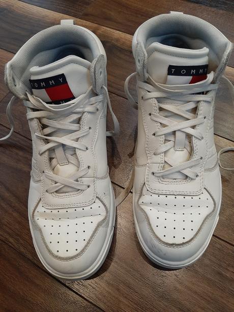 Kožené vysoké tenisky, tommy hilfiger,41