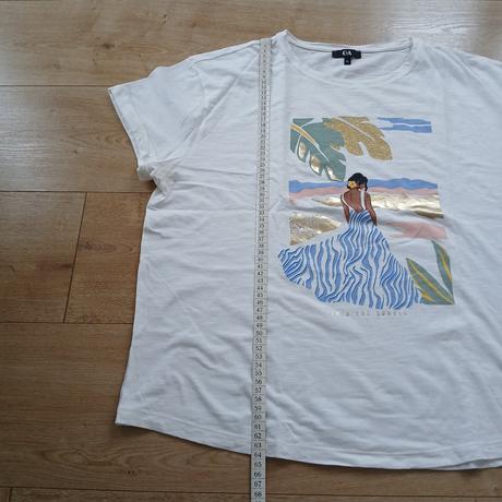 Biele letné tričko s potlačou c&a, c&a,xl
