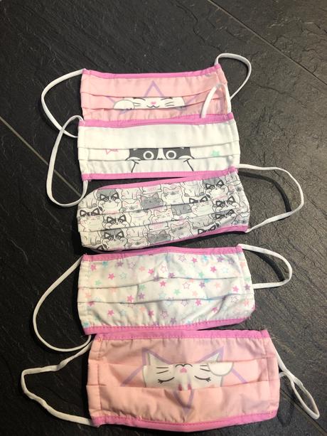 Detské rúška 5ks -mačky, 