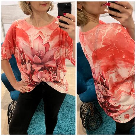 Kvetované oversize svetrové tričko, l / m / s / xl