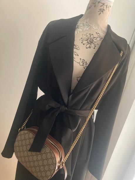 Čierny saténový trenčkot kabátik zara - veľkosť l, zara,l