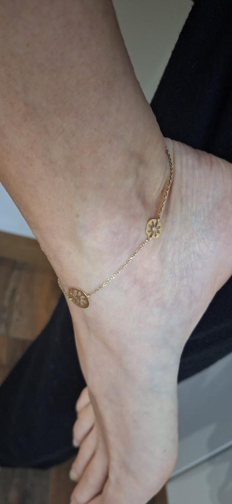 Zlata retiazka náramok na nohu au zlatnictvo, 