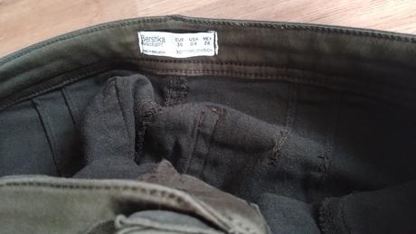 Skinny rifle olivovej farby, bershka,36