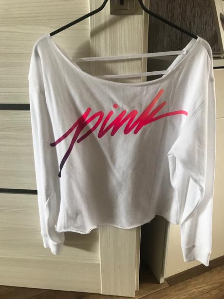 Biela cropp mikinka victorias secret, victoria's secret,m