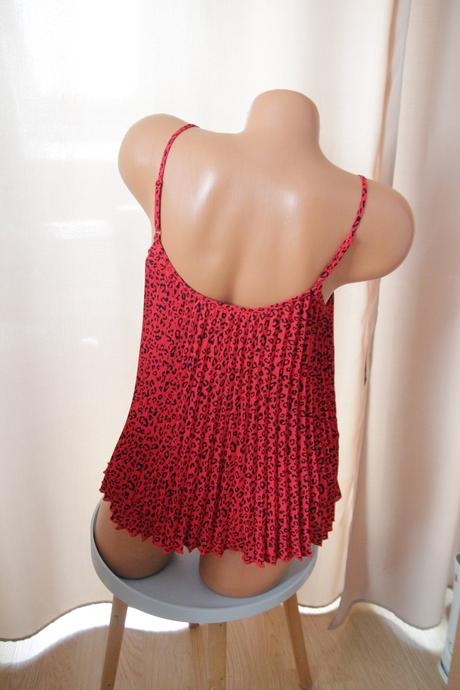 Červený plisovaný top h&m, s, h&m,s