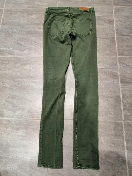 Džínsy ham v38 zelené, elastické, h&m,38