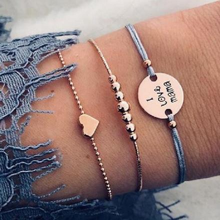 Set 3ks náramkov i love mama,