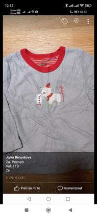 Teplejšie tričko, primark,110