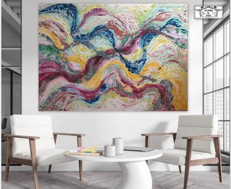 Xxl malba- abstrakt 180x130 pestrofarebny obraz,