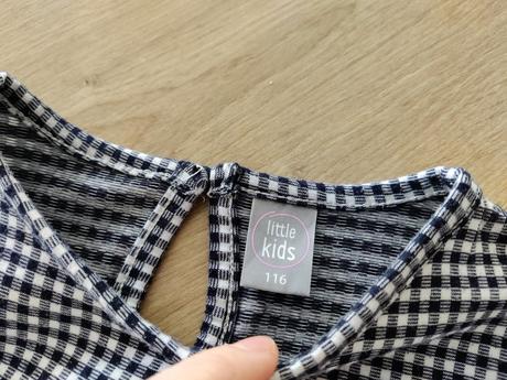 Kárované šaty s mašličkami na rukávoch, pepco,116