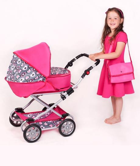 Detský kočík pre bábiky 2v1 ruženka,
