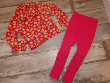 Kvietkovaný kabátik a ružové džegínsy 128, 128