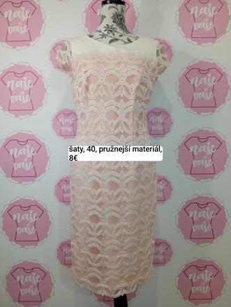Krásne jemné šaty s čipkou, 40
