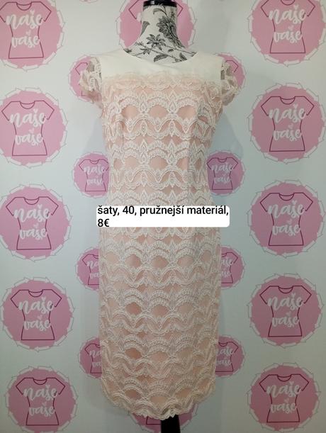 Krásne jemné šaty s čipkou, 40