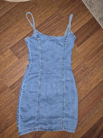 Riflové šaty., h&m,34