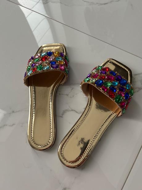 Kamienkové elegantne luxusne topanky šľapky sandál, 40