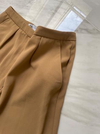 Zara nohavice v odtieni camel  elegantný strih, zara,xs