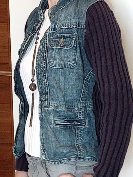 Next riflová bunda+ pletenina, next,38