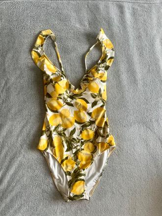 Dámske celé plavky citróny, lindex,s