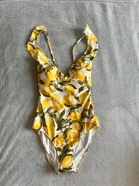 Dámske celé plavky citróny, lindex,s