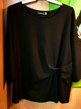 Dámska čierna blúzka stiahnutá na boku, 38 - xxxl