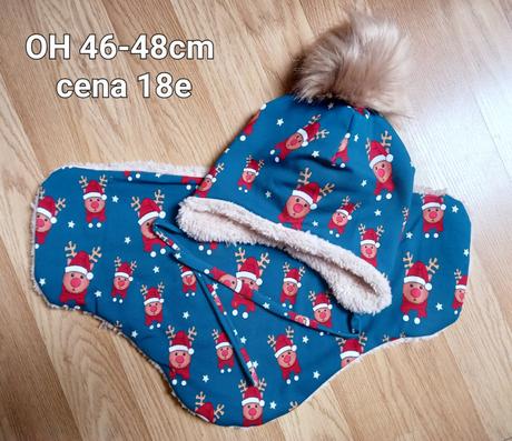 Set čiapka nakrcnik vianočný, 62 / 68 / 74 / 80 / 86
