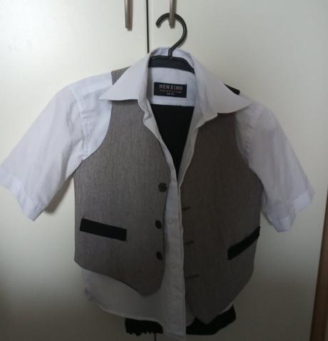 Nohavice, košeľa, vestela, kravata, traky, motýlik, 116