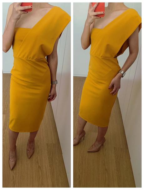 Horčicové šaty boohoo, s