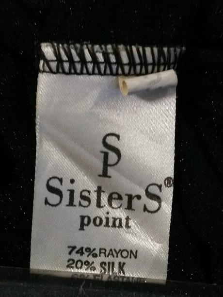 Dámske lesklé čierne rayon nohavice, sisters, s