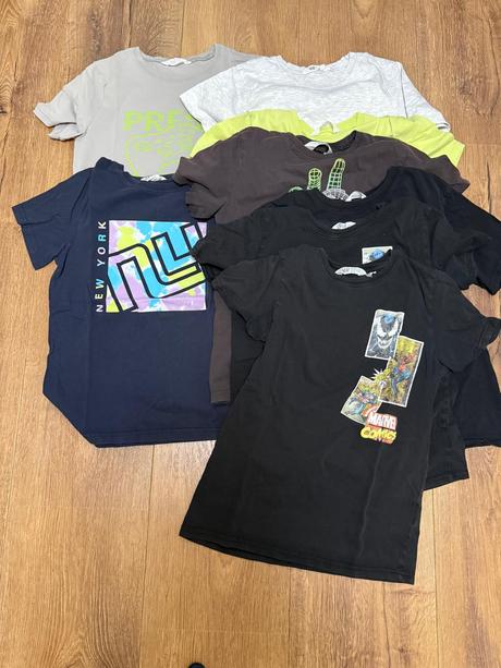 Tricka kratky rukav 8ks, h&m,146