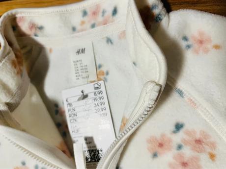 Zn. h&m nová teplučká flísová mikinka na zips, h&m,86 / 92