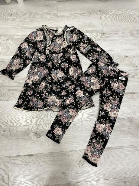 Newbie kvetovaný set legíny+šaty, newbie,116