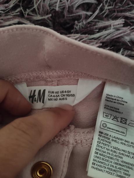 Dievčenské pevné legíny s výšivkou, h&m,110
