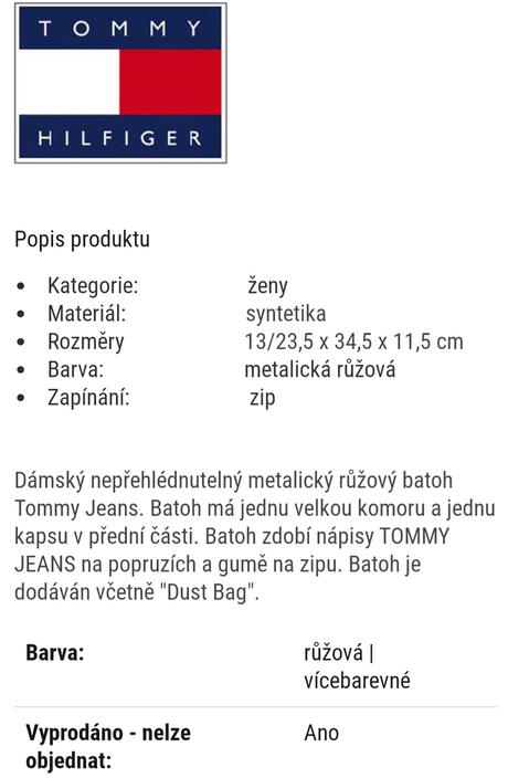 Raz vzatý, tommy hilfiger