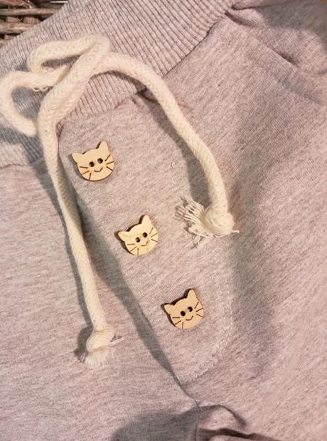 Detské bavlnené tepláky sivé mačička, 74 - 176