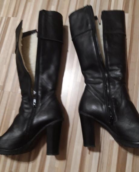 Kožené čižmy 38 velmi teplucke, 38