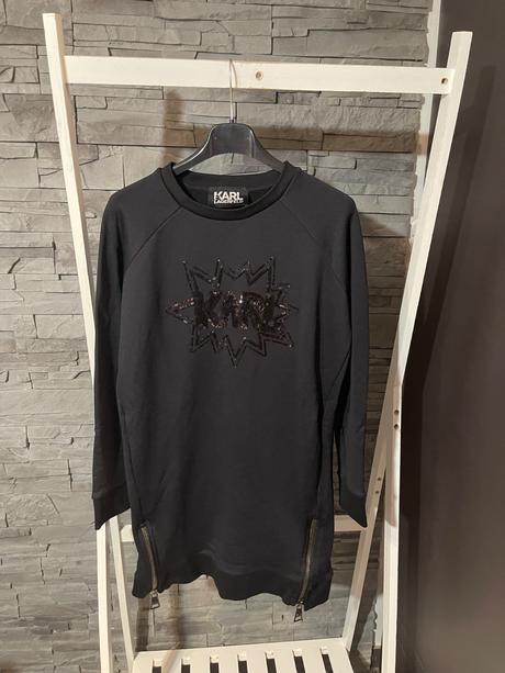 Karl lagerfeld predľžená mikina šaty v.xs-s, xs