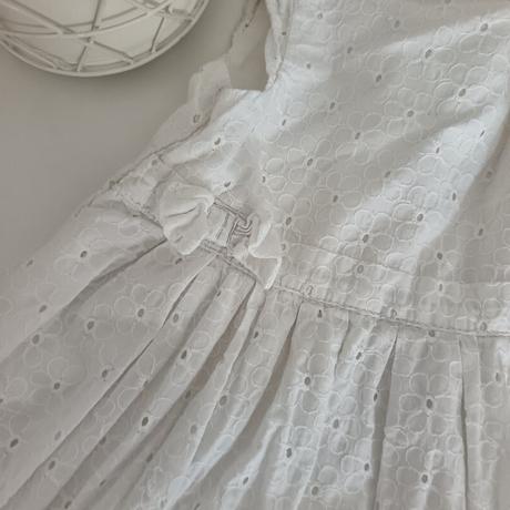 Biele madeirové šaty s mašličkami, h&m,92